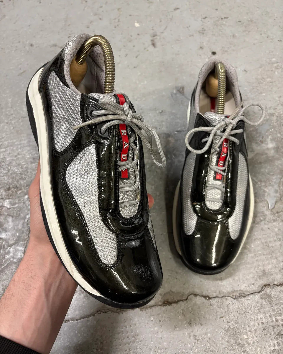 2000s Prada America’s Cup Black Satin Sneakers (40.5eu/us7.5) DzNmjeQ 0