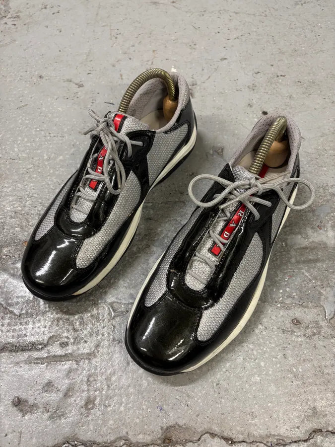 2000s Prada America’s Cup Black Satin Sneakers (40.5eu/us7.5) DzNmjeQ 2
