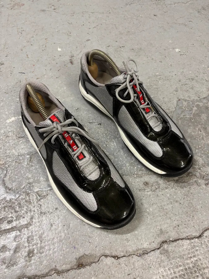 2000s Prada America’s Cup Black Satin Sneakers (40.5eu/us7.5) DzNmjeQ 3