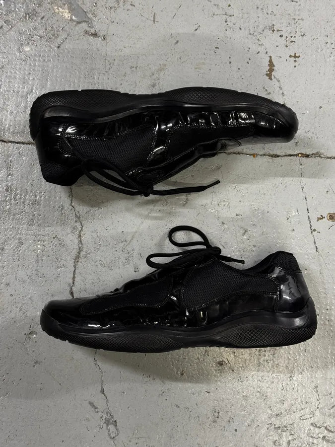 2000s Prada America’s Cup Black Patent Leather Sneakers WIAWZrA 2