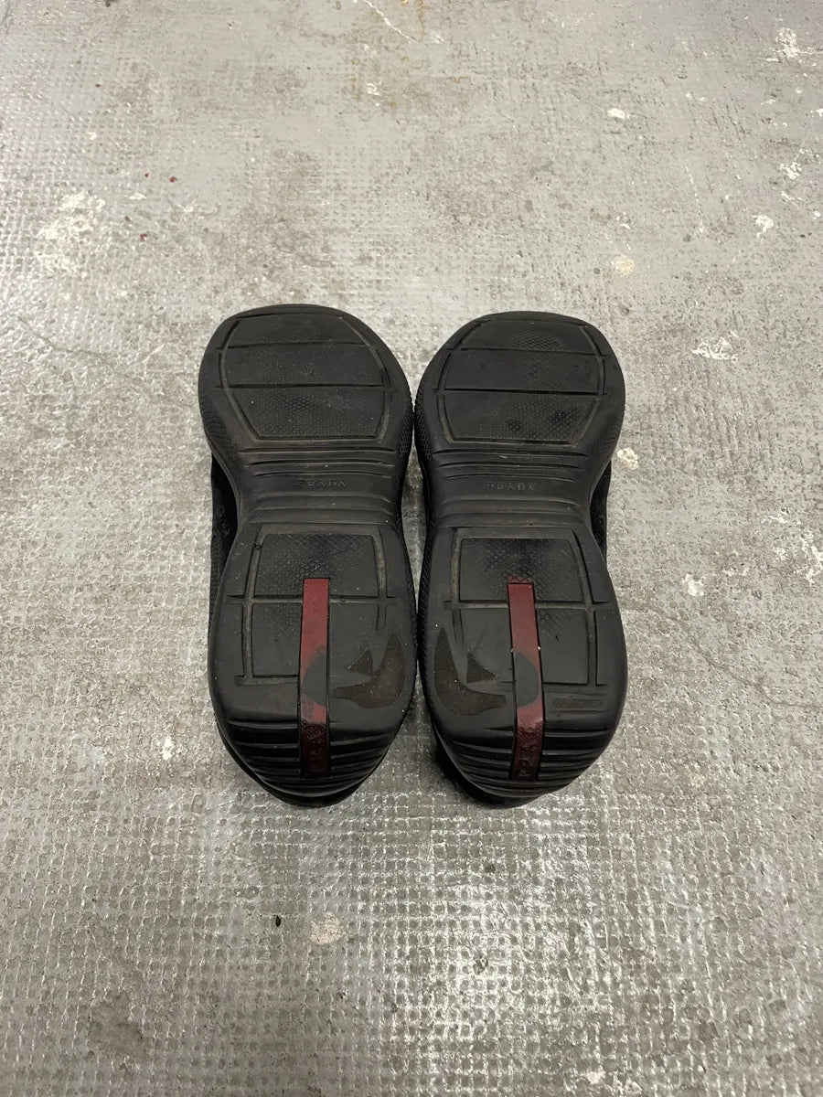 2000s Prada Americas Cup Black Suede Grey Hybrid Shoes (43.5eu/us9.5) 5