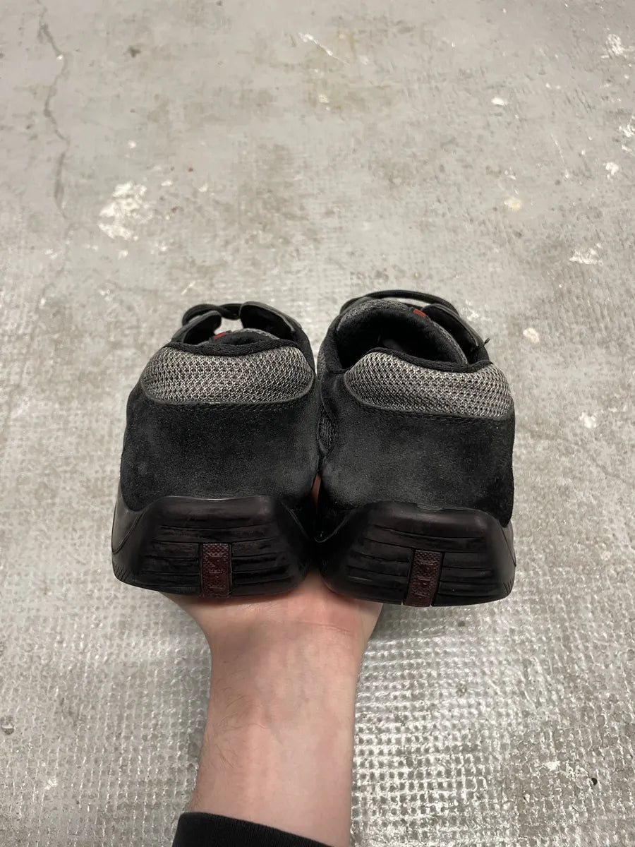2000s Prada Americas Cup Black Suede Grey Hybrid Shoes (43.5eu/us9.5) 7