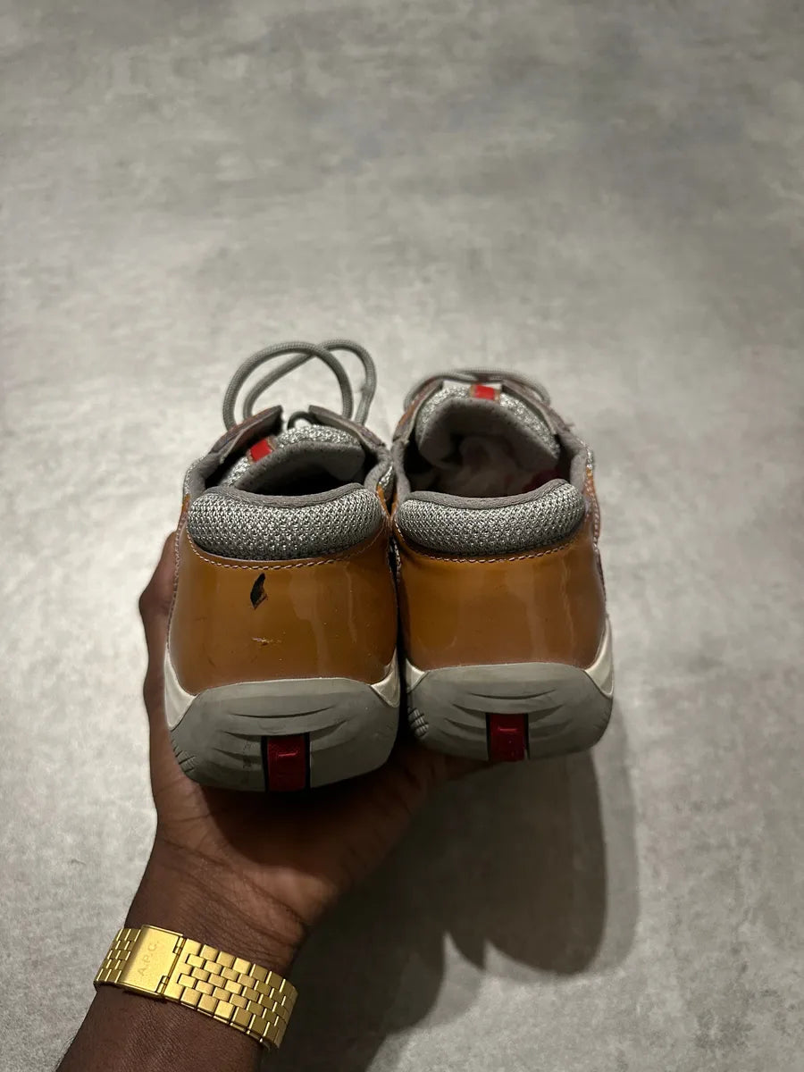 2000s Prada Americas Cup Light Brown Leather Sneakers UatkmVW 3