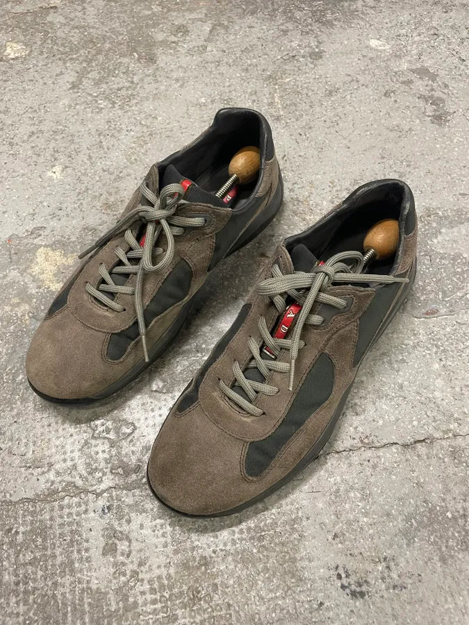 2000s Prada America’s Cup Olive Green Low Shoes (42eu/us8.5) nagmcUP 2