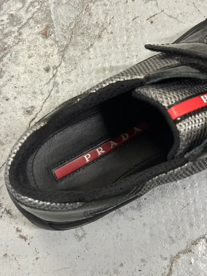 2000s Prada Americas Cup Satin Green Sneakers VrTSTNy 11