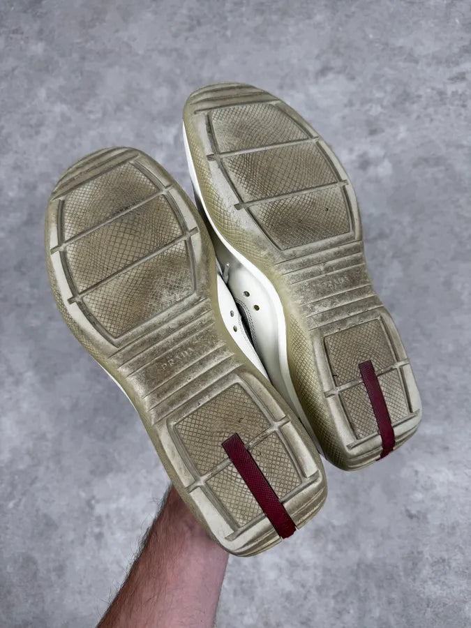 2000s Prada America’s Cup White Leather Sneakers TcvKkSL 4
