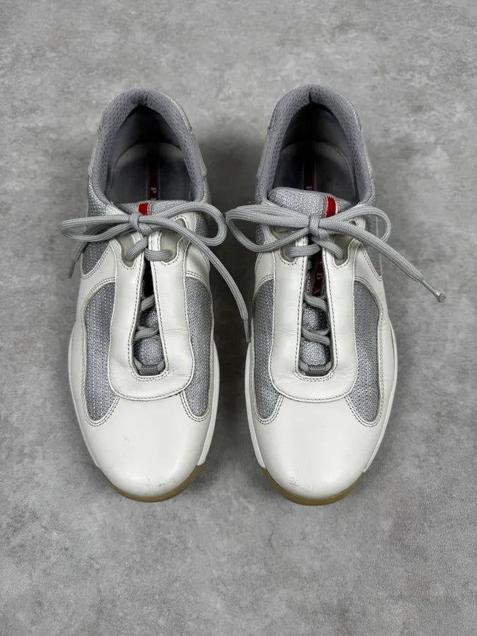 2000s Prada America’s Cup White Leather Sneakers TcvKkSL 1