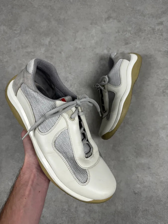 2000s Prada America’s Cup White Leather Sneakers TcvKkSL 0
