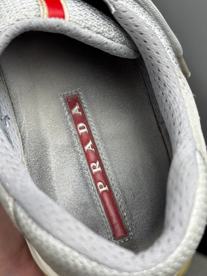 2000s Prada America’s Cup White Leather Sneakers TcvKkSL 5