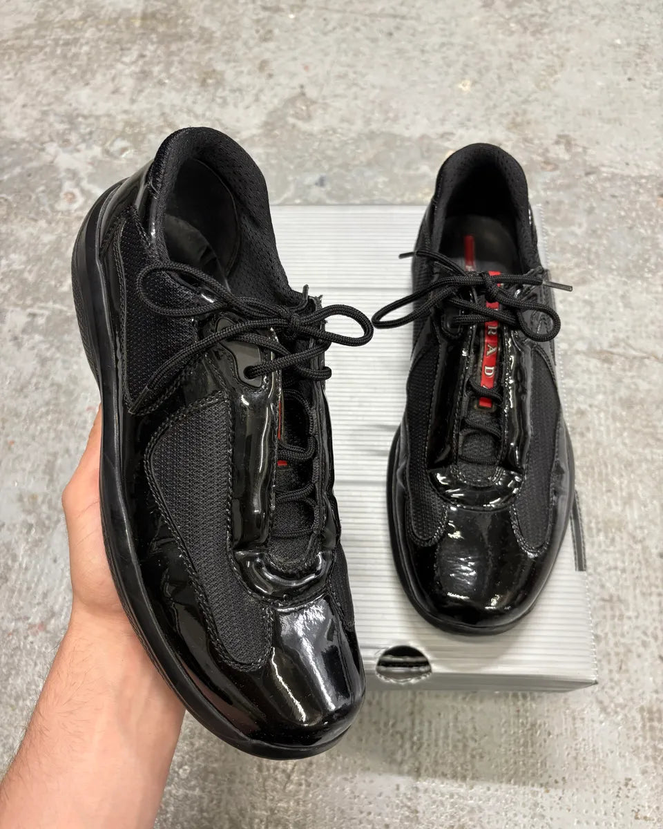 2000s Prada America’s Cups Black Satin Sneakers (41eu/us8) rLueWiE 0