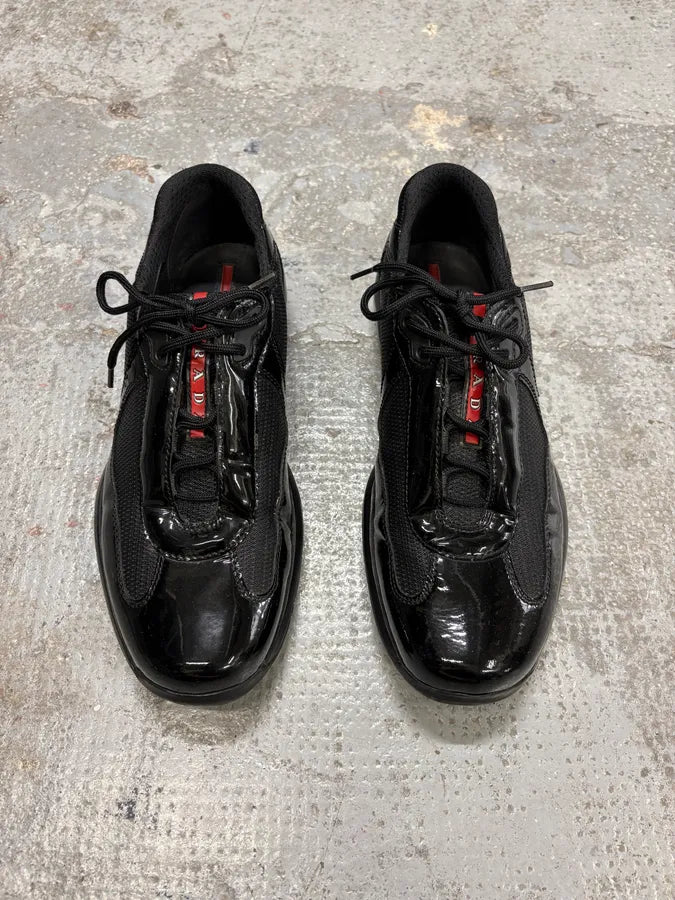 2000s Prada America’s Cups Black Satin Sneakers (41eu/us8) rLueWiE 1