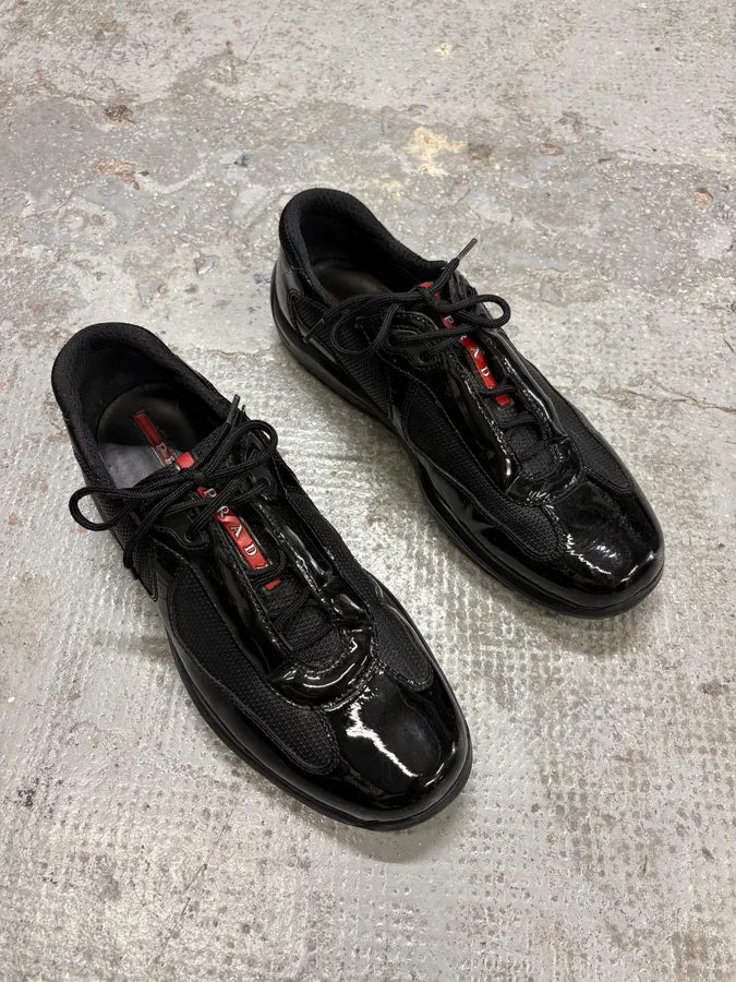 2000s Prada America’s Cups Black Satin Sneakers (41eu/us8) rLueWiE 3