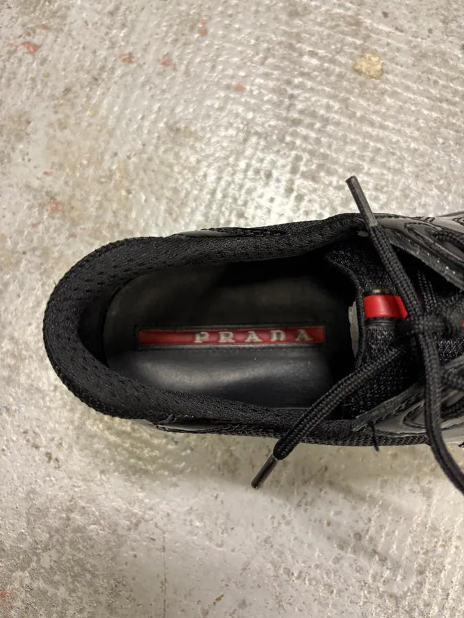 2000s Prada America’s Cups Black Satin Sneakers (41eu/us8) rLueWiE 8