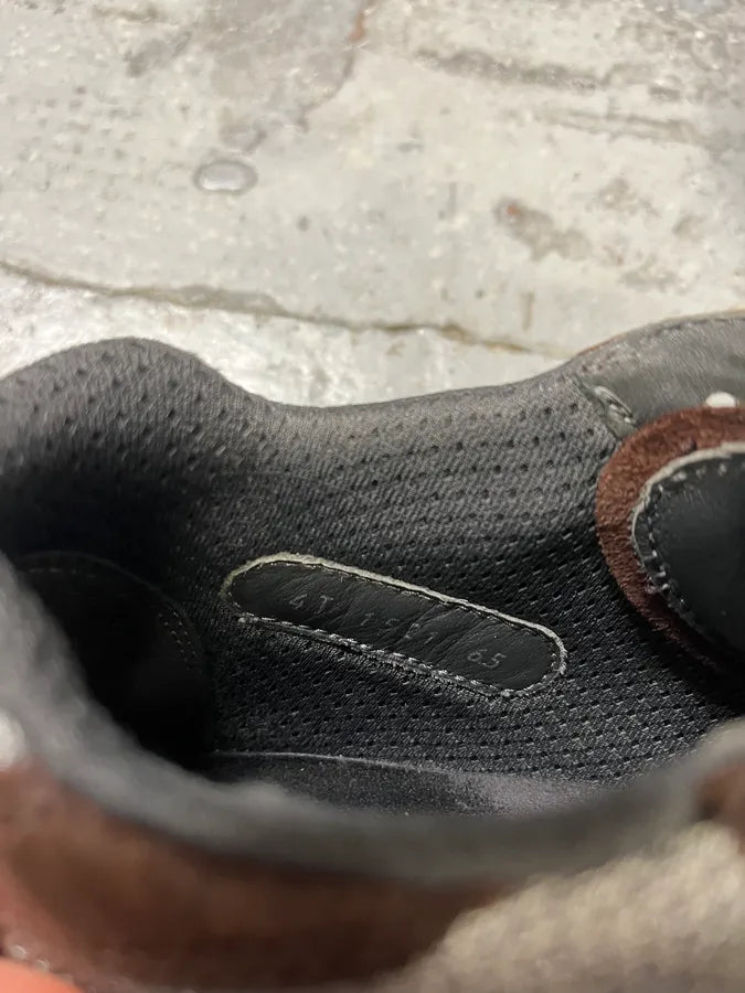 2000s Prada America’s Cups Brown Leather Hybrid Mid Sneakers OrjUfNc 7