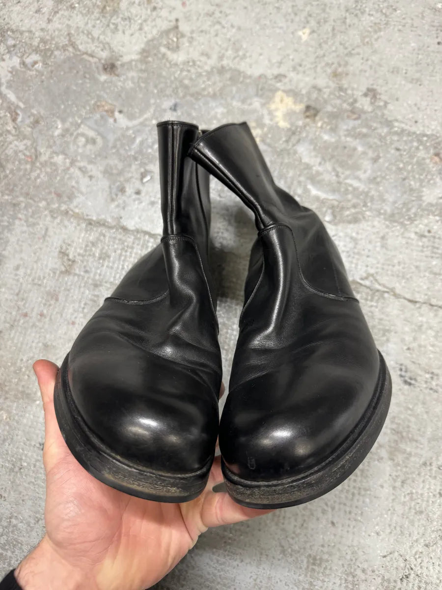 2000s Prada Ankle Black Minimalist Leather Boots (45eu/us11) oUWQonj 4