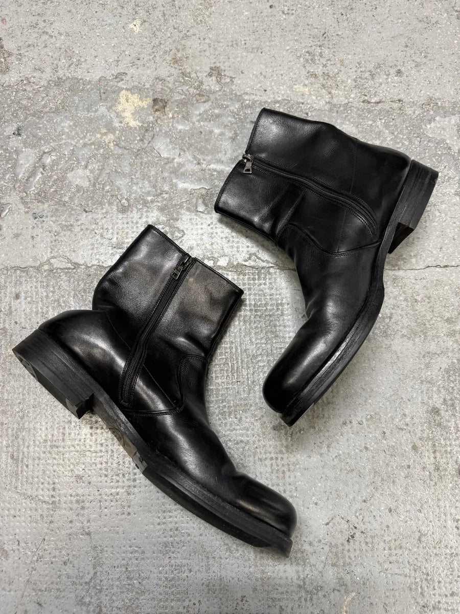 2000s Prada Ankle Black Minimalist Leather Boots (45eu/us11) oUWQonj 7