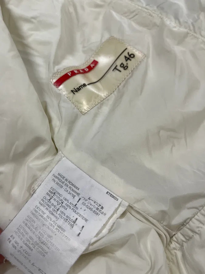 2000s Prada Asymmetrical Zip Retractable Hood White Jacket zxNDRes 13
