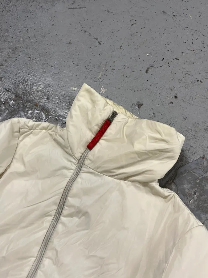 2000s Prada Asymmetrical Zip Retractable Hood White Jacket zxNDRes 4