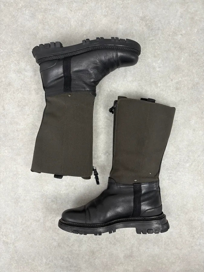 2000s Prada Beige & Black Leather High Boots rCPmsyI 4