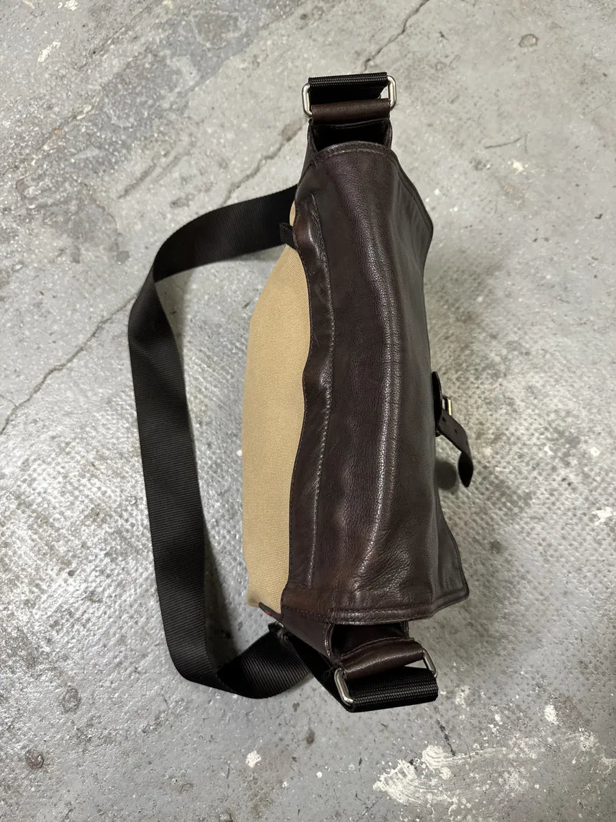 2000s Prada Beige & Brown Leather Linea Rossa Shoulder Bag qzsAuLd 5