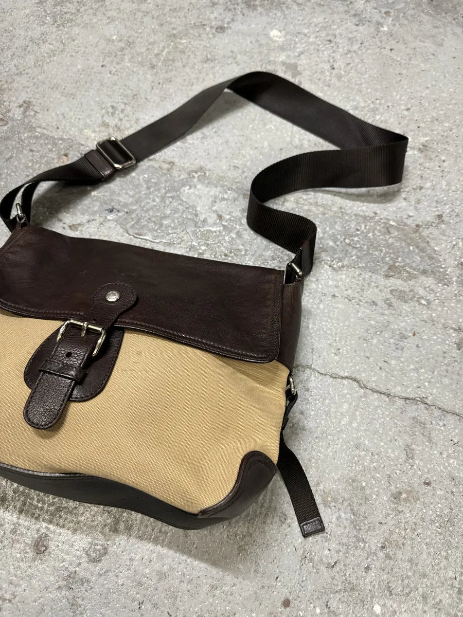 2000s Prada Beige & Brown Leather Linea Rossa Shoulder Bag qzsAuLd 7