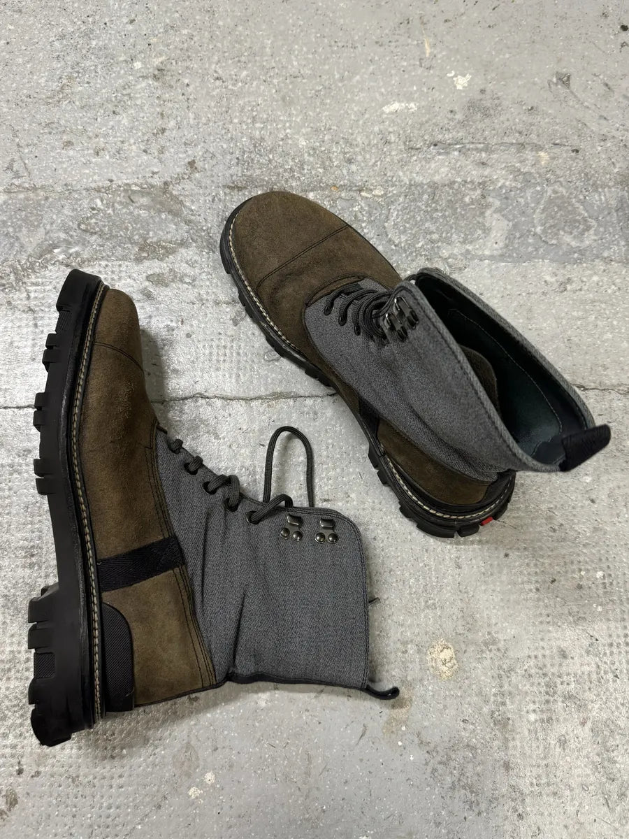 2000s Prada Beige & Grey Mountain Boots (44eu/us10) pZAXdGI 3