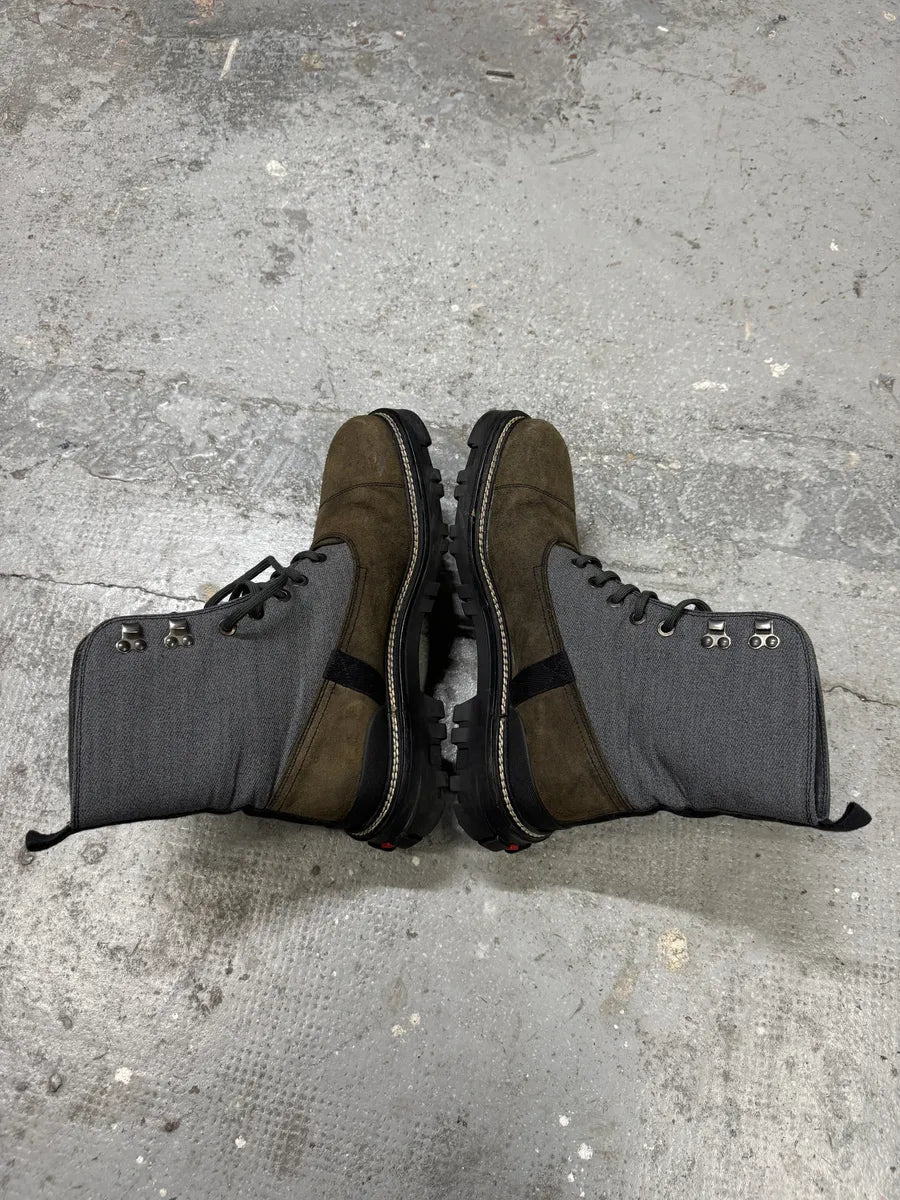 2000s Prada Beige & Grey Mountain Boots (44eu/us10) pZAXdGI 4