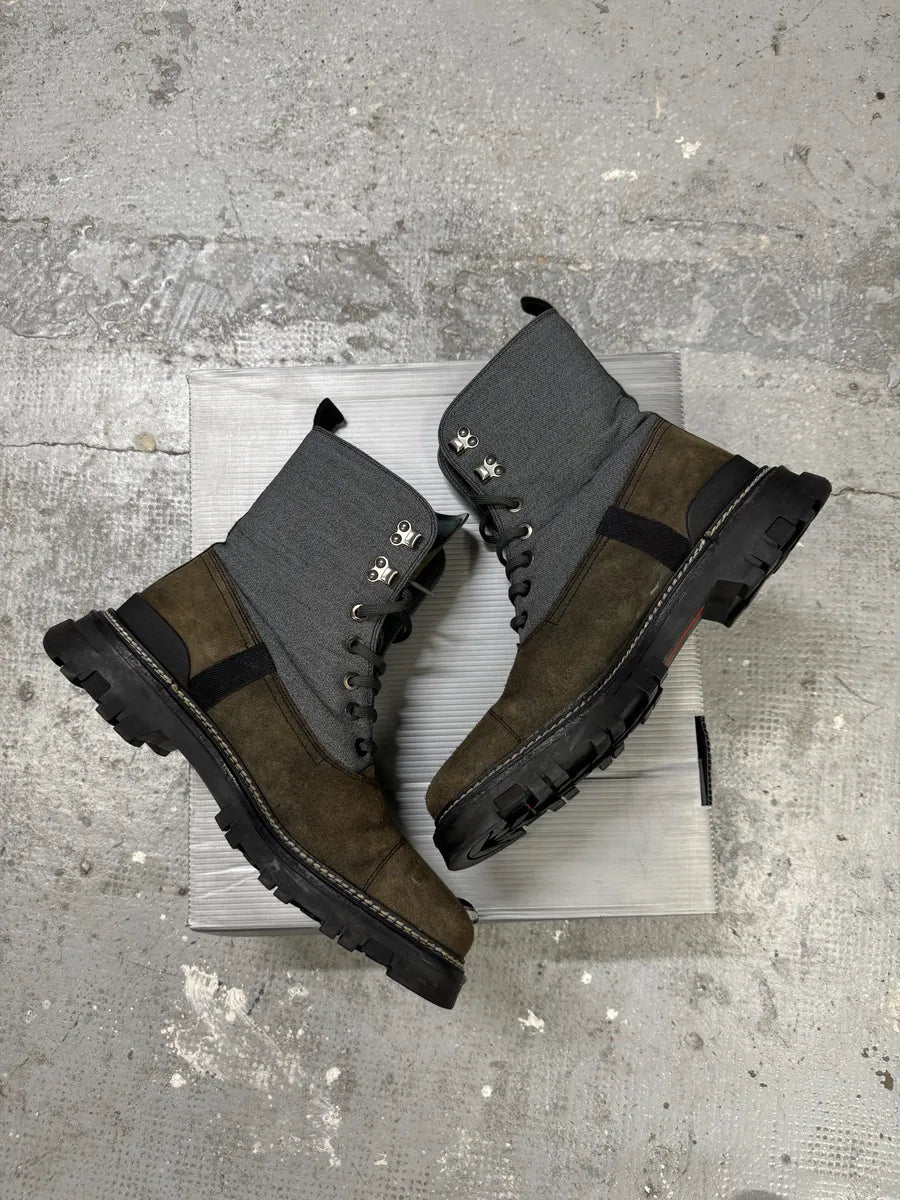 2000s Prada Beige & Grey Mountain Boots (44eu/us10) pZAXdGI 8