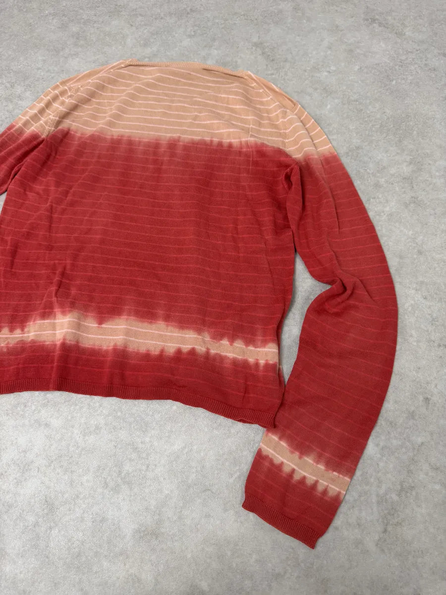 2000s Prada Beige & Red Gradient Striped Sweater ujDuXZY 3