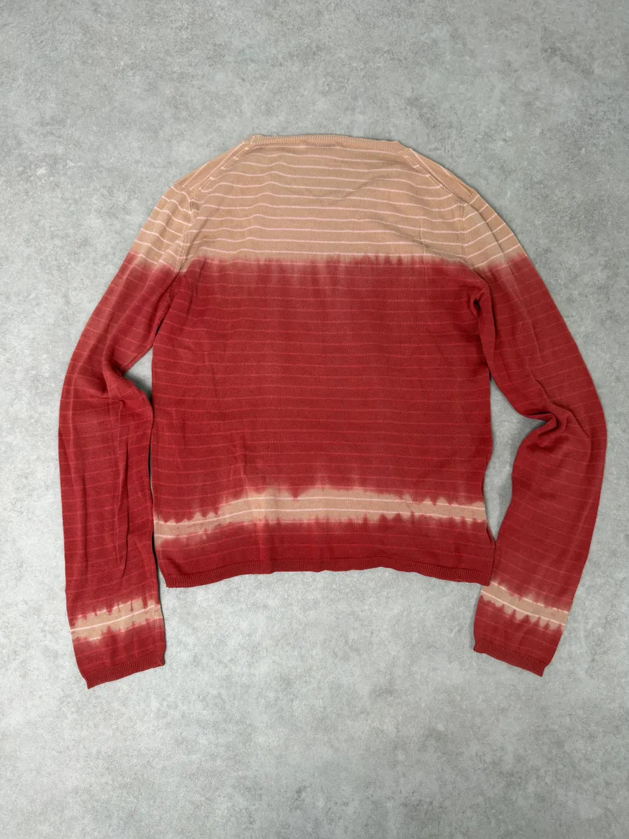 2000s Prada Beige & Red Gradient Striped Sweater ujDuXZY 4