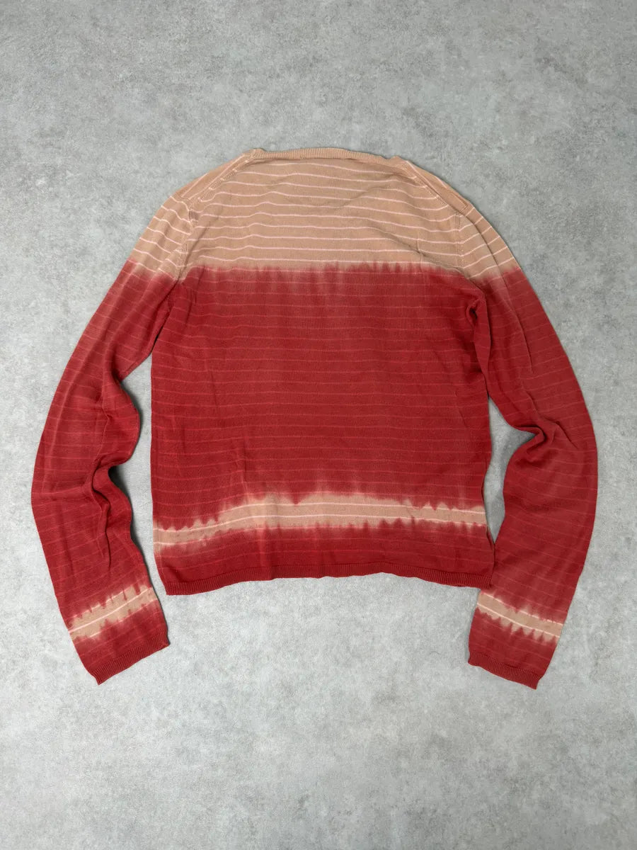 2000s Prada Beige & Red Gradient Striped Sweater ujDuXZY 6
