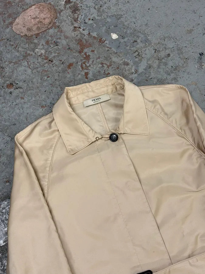 2000s Prada Beige Belted Trench Jacket cJWxIPQ 2