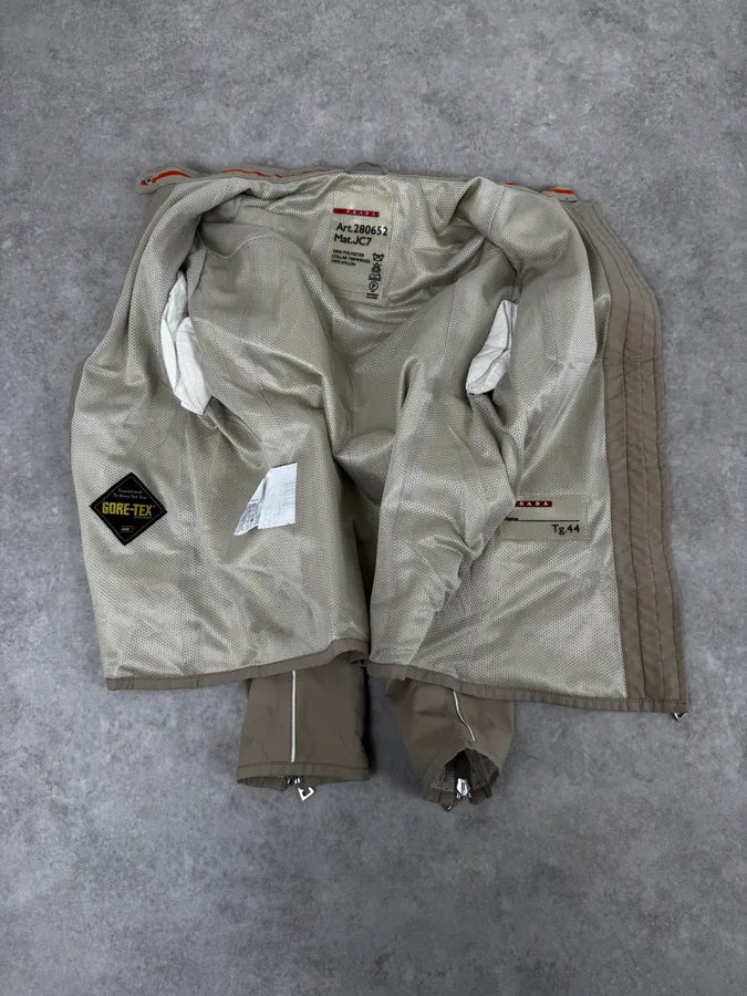 2000s Prada Beige Biker Nylon Jacket IUmpRJc 6