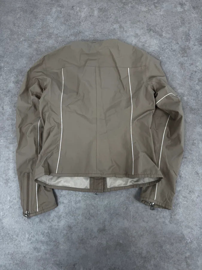 2000s Prada Beige Biker Nylon Jacket IUmpRJc 2