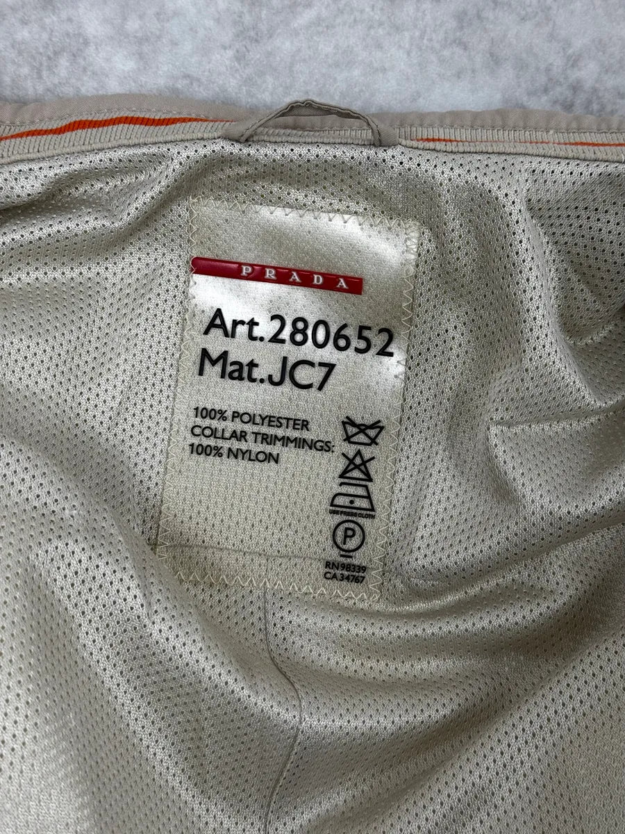 2000s Prada Beige Biker Nylon Jacket IUmpRJc 10