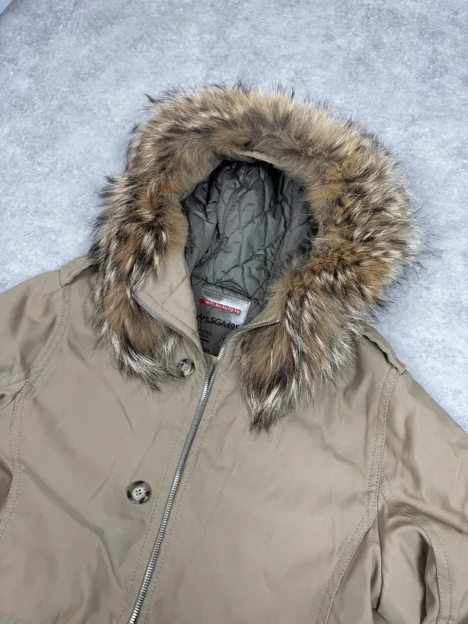 2000s Prada Beige Camel Fur Hood Jacket jIxWJZH 2