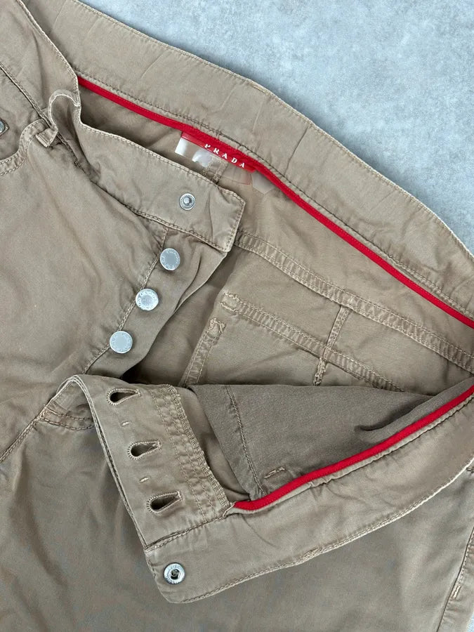 2000s Prada Beige Classy Pants XpOUeMB 8