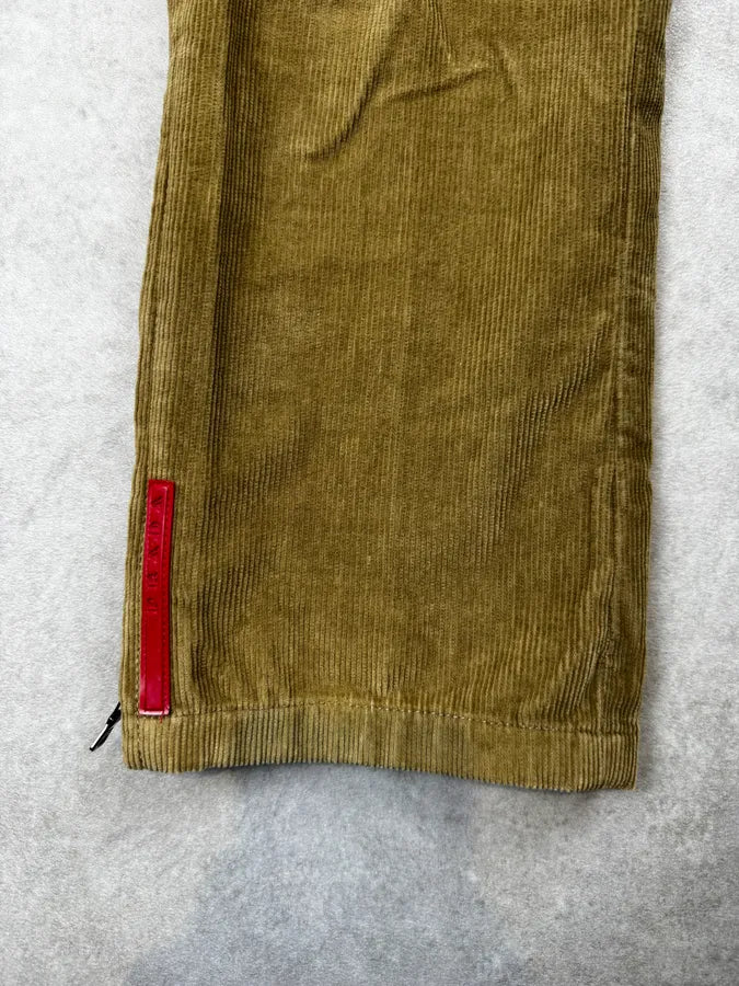 2000s Prada Beige Corduroy Linea Rossa Technical Pants opYyatO 7