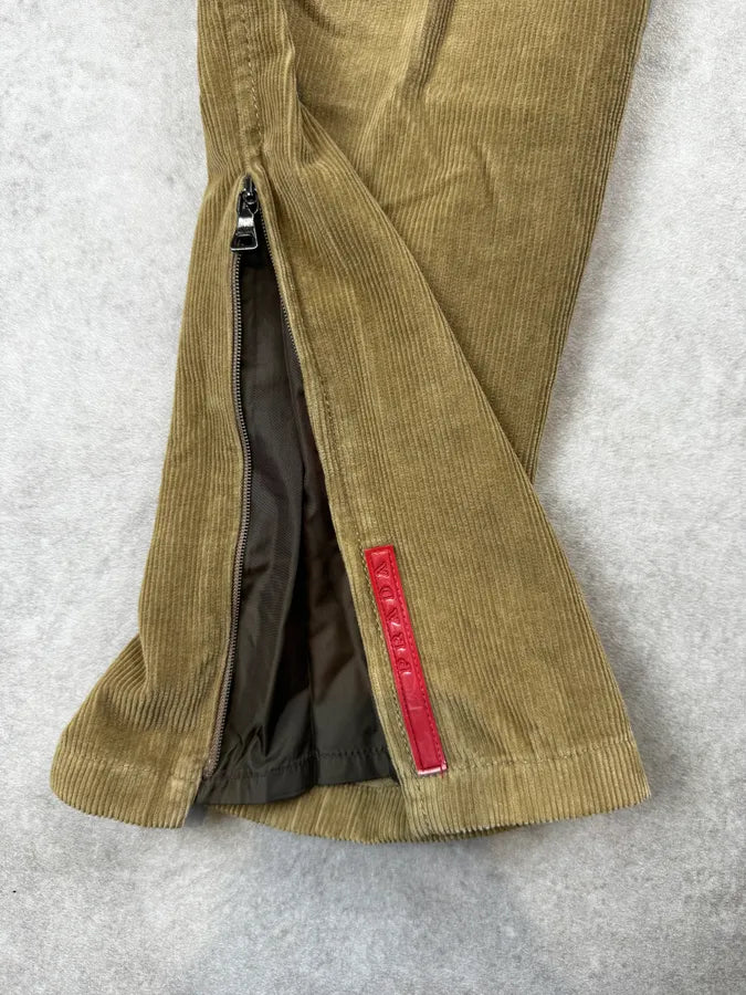 2000s Prada Beige Corduroy Linea Rossa Technical Pants opYyatO 8