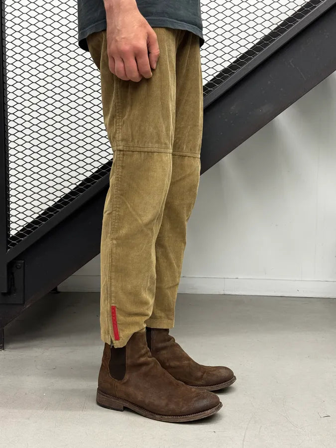2000s Prada Beige Corduroy Linea Rossa Technical Pants opYyatO 3