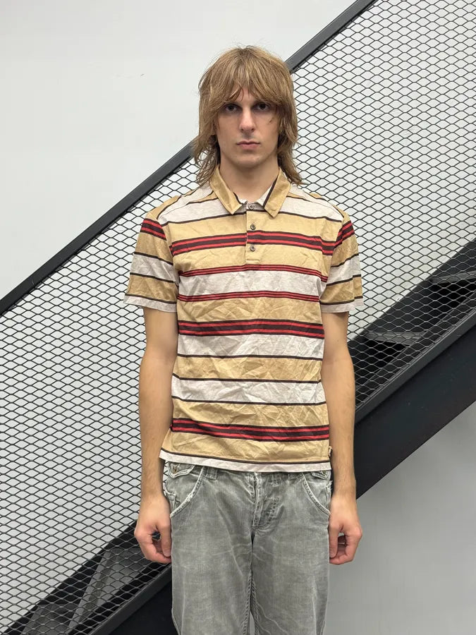 SS2011 Prada Beige Striped Polo vcOylgr 0