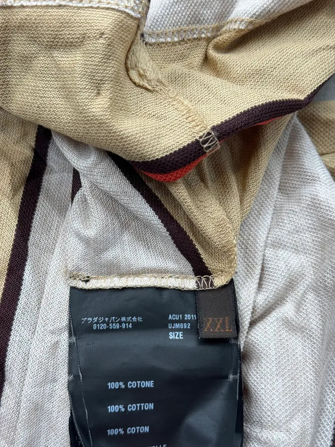 SS2011 Prada Beige Striped Polo vcOylgr 9