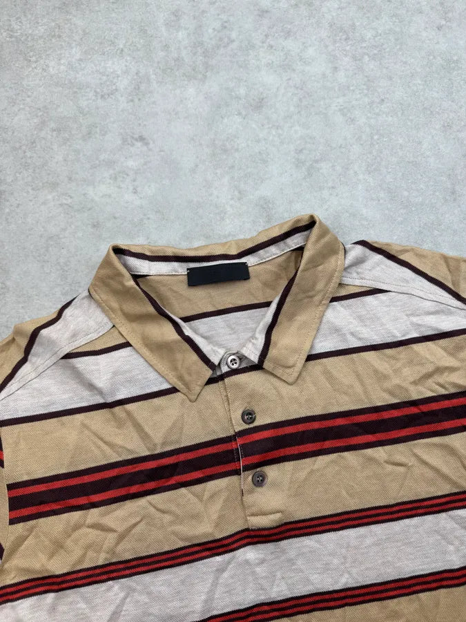 SS2011 Prada Beige Striped Polo vcOylgr 3