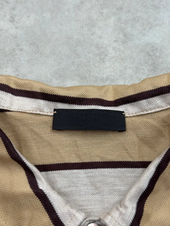 SS2011 Prada Beige Striped Polo vcOylgr 7