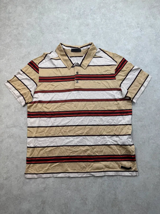 SS2011 Prada Beige Striped Polo vcOylgr 2