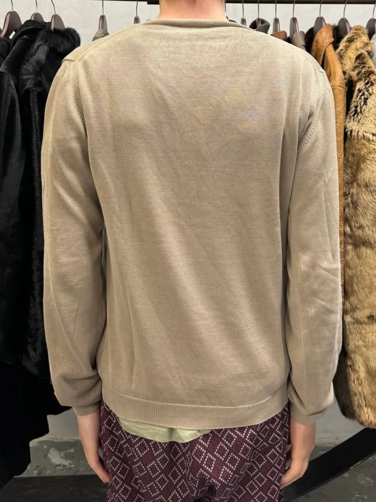 2000s Prada Beige Cotton V Neck Sweater (S/M) tzDnOhT 2
