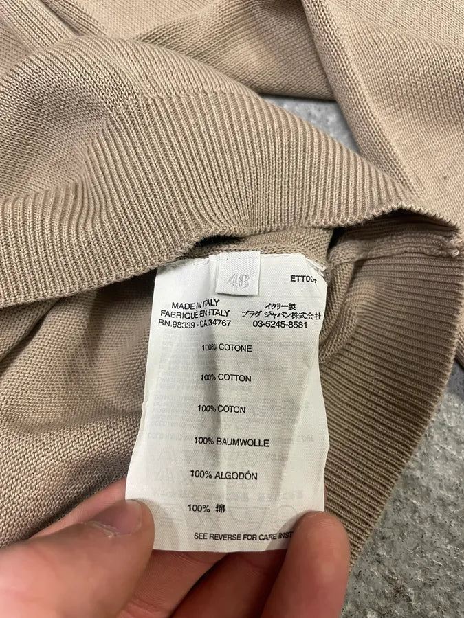 2000s Prada Beige Cotton V Neck Sweater (S/M) tzDnOhT 7