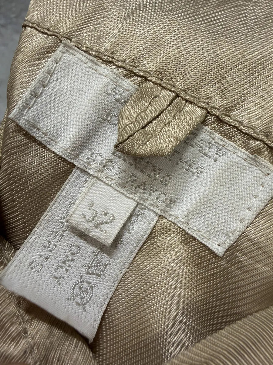 2000s Prada Beige Eroded Leather Blazer Jacket pGXZCnR 7