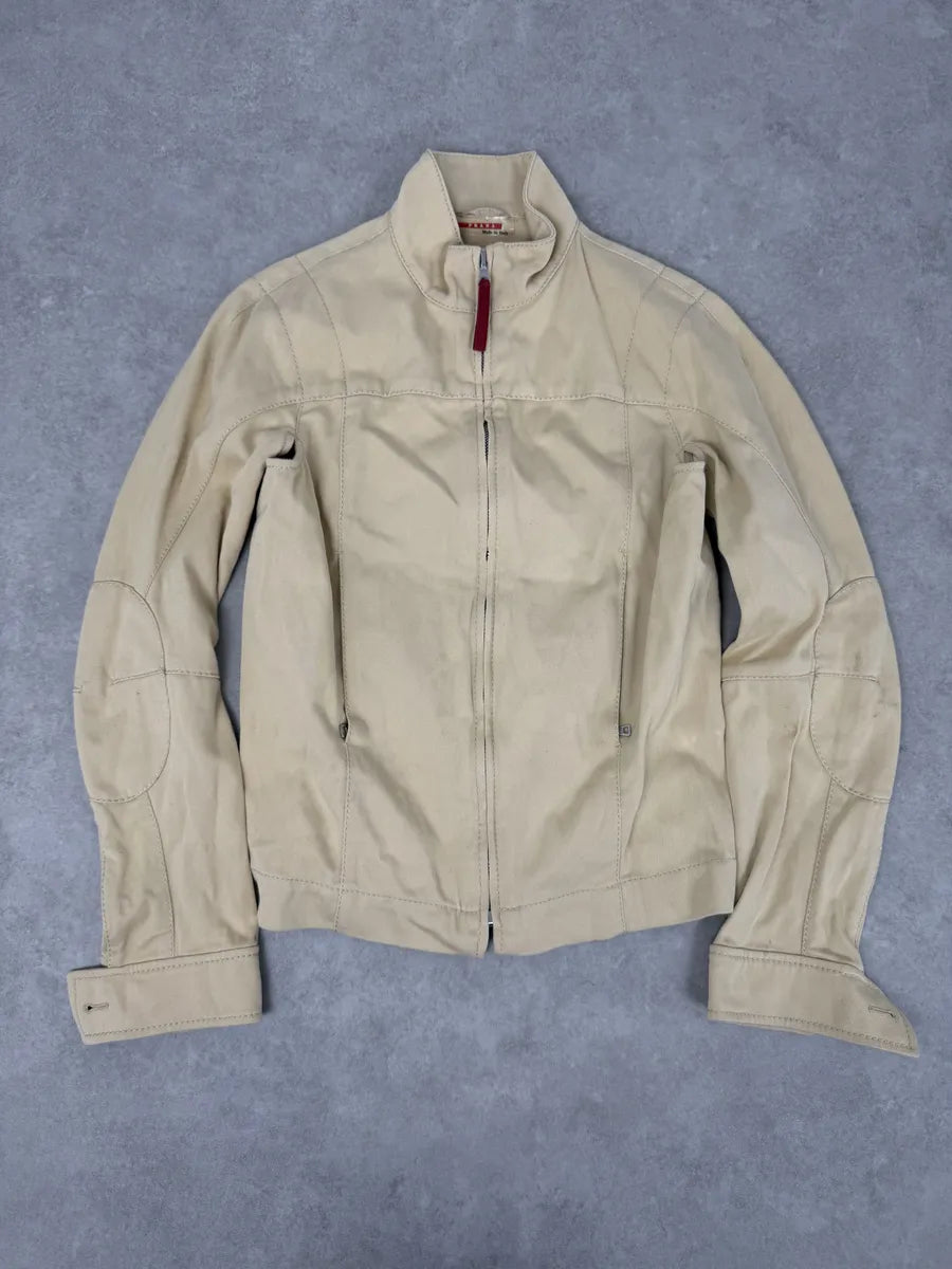 2000s Prada Beige Minimalist Jacket rvFlmWv 0