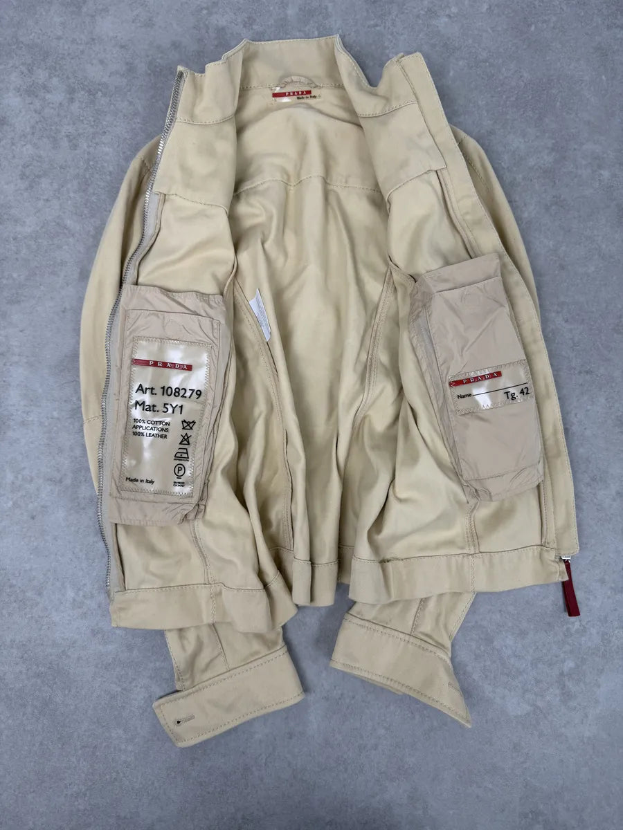 2000s Prada Beige Minimalist Jacket rvFlmWv 10